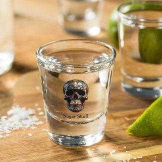 3D Tag des Toten Schädels, Brauch Schnapsglas