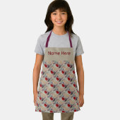 3D Tan and Burgundy Modern Pattern Schürze (Insitu)