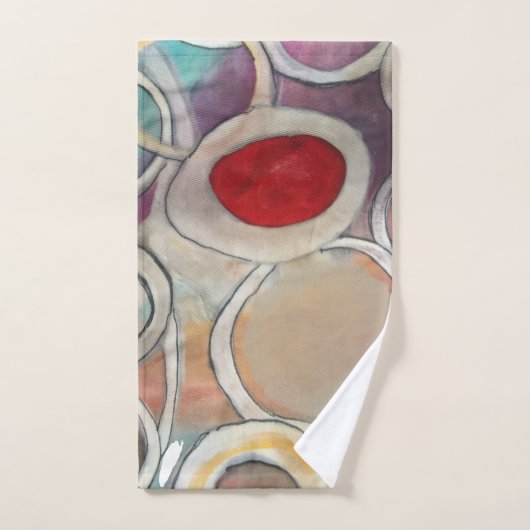 3D-Tan- und Burgundmodernes Muster Handtuch (Handtuch)