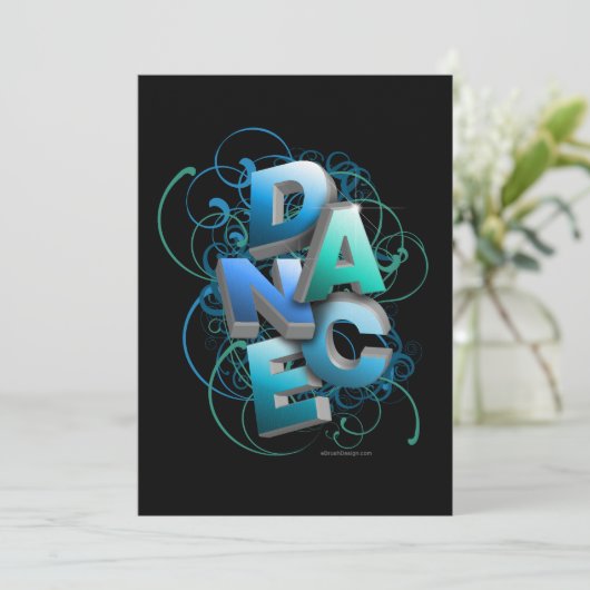 3D Tanz (Frühjahr) Einladung (Stehend Vorderseite)