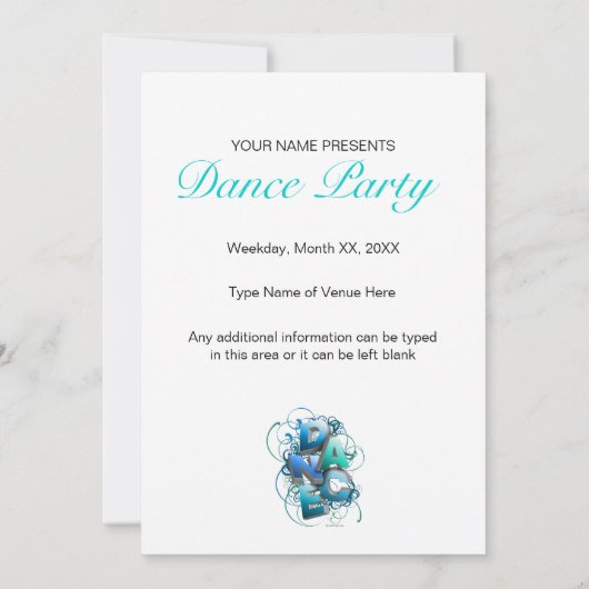 3D Tanz (Frühjahr) Einladung (Rückseite)