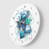 3D-Tanz (Frühjahr) Große Wanduhr (Winkel)