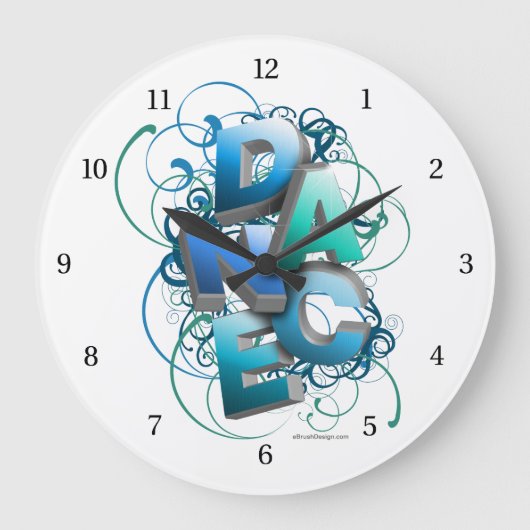 3D-Tanz (Frühjahr) Große Wanduhr (Vorderseite)