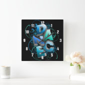 3D-Tanz (Frühjahr) Quadratische Wanduhr (Zuhause)