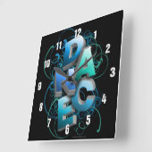 3D-Tanz (Frühjahr) Quadratische Wanduhr (Winkel)
