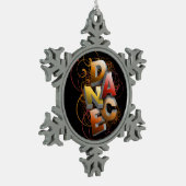 3D Tanz (Herbst) Snowflake Pewter Weihnachtsnamen Schneeflocken Zinn-Ornament (Links)