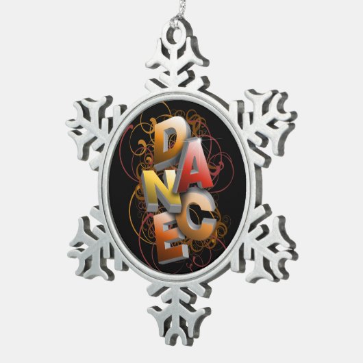 3D Tanz (Herbst) Snowflake Pewter Weihnachtsnamen Schneeflocken Zinn-Ornament (Rechts)