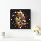 3D-Tanz (Rückgang) Quadratische Wanduhr (Zuhause)