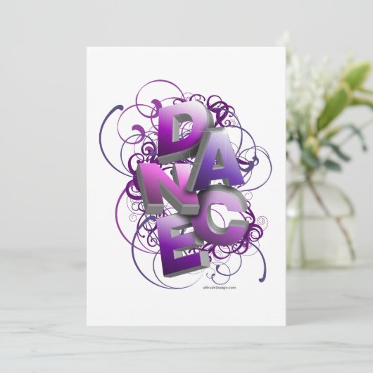 3D Tanz (Sommer) Einladung (Stehend Vorderseite)