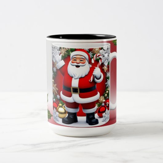 3D-Tasse Weihnachten Zweifarbige Tasse (Mittel)