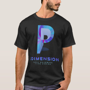 3D-Tech-Buchstabe P Moderne Monogramm-Stilistik T-Shirt