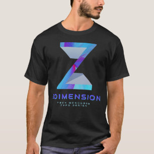 3D-Tech-Letter Z Moderne Monogramm-Stilistik T-Shirt