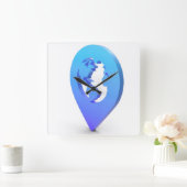 3D Tech Square Wall Clock Quadratische Wanduhr (Zuhause)
