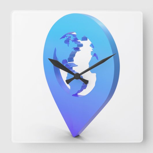 3D Tech Square Wall Clock Quadratische Wanduhr (Vorderseite)