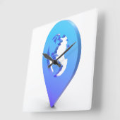3D Tech Square Wall Clock Quadratische Wanduhr (Winkel)