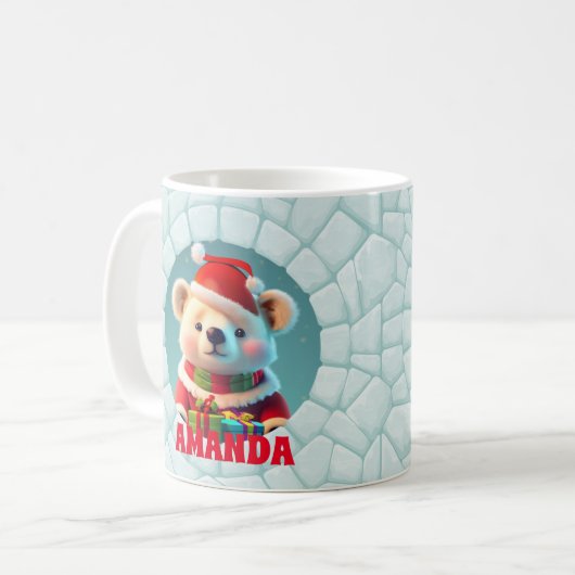 3D Teddy Bären Weihnachten Custom Kids Hot Chocola Kaffeetasse (Vorderseite Links)