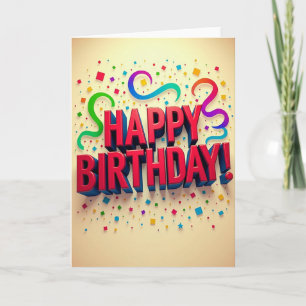 3D-Text-Geburtstagsform-Karte Karte