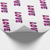 3D-Textfeld "Liebe" Geschenkpapier (Ecke)