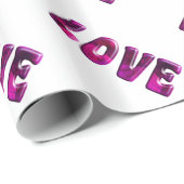 3D-Textfeld "Liebe" Geschenkpapier (Rolleneckpunkt)
