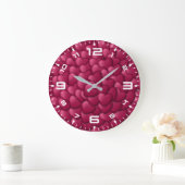 3D-Textur rotes Muster-32322 Große Wanduhr (Zuhause)