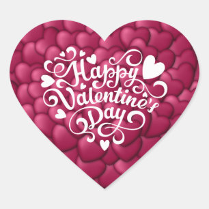 3D-Textur rotes Muster-32322 Herz-Aufkleber