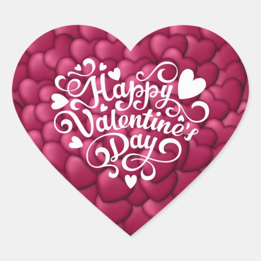 3D-Textur rotes Muster-32322 Herz-Aufkleber (Vorderseite)