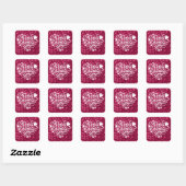 3D-Textur rotes Muster-32322 Quadratischer Aufkleber (Blatt)