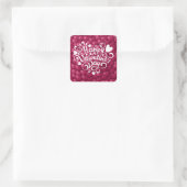 3D-Textur rotes Muster-32322 Quadratischer Aufkleber (Tasche)