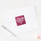 3D-Textur rotes Muster-32322 Quadratischer Aufkleber (Umschlag)