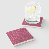 3D-Textur rotes Muster-32322 Steinuntersetzer (Seitenansicht)