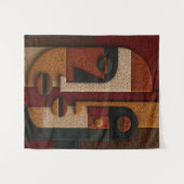 3D Textured Mudcloth Inspired Terracotta Boho Wandteppich (Vorderseite (Horizontal))