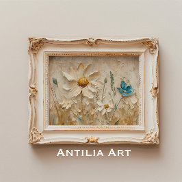 3D Texturierte Wildblumen Malen von Frühlingsblume Poster