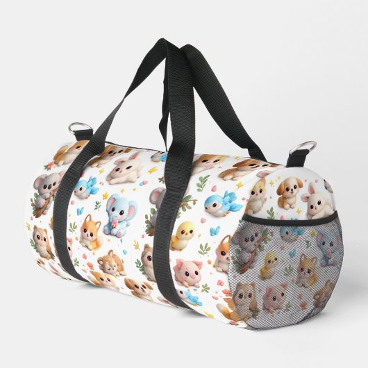 3D-Tierdruck farbenfroh Duffle Bag (Rechte Ecke)