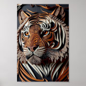 3D TIGER WALL ART POSTER (Vorne)