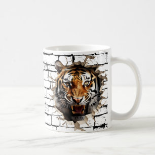 3D Tiger Wall Break - Paradies für Kletterhexen: Kaffeetasse