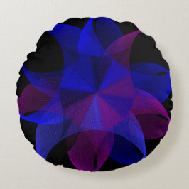 3D To 2D Geometric Cylinder Ring Round Pillow Rundes Kissen