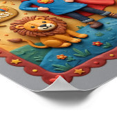 3D Ton Süß Tapfer Kind Löwe Held Lehrreich Poster (Ecke)