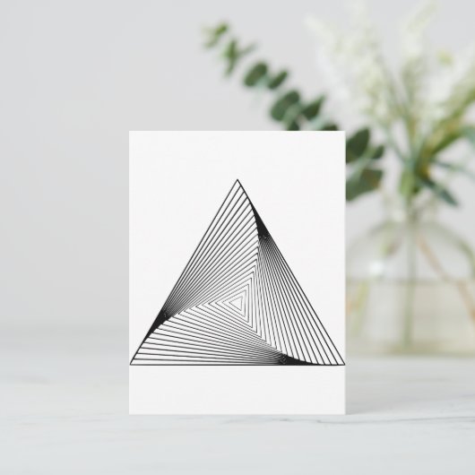3d Triangle optische Illusion Postkarte (Stehend Vorderseite)