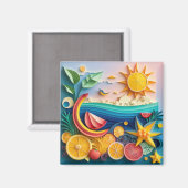 3D Tropische Früchte Magnet (Vorderseite/Rückseite)