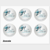 3D Turtle Mele Kalikimaka | Custom  Runder Aufkleber (Blatt)