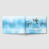 3D Turtle Turquoise Coastal Beach House Gästebuch (Voll)