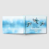 3D Turtle Turquoise Coastal Beach House Gästebuch (Voll)