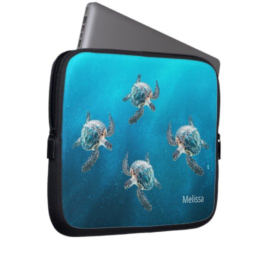 3D Turtles Coastal Laptopschutzhülle (Vorne Rechts)