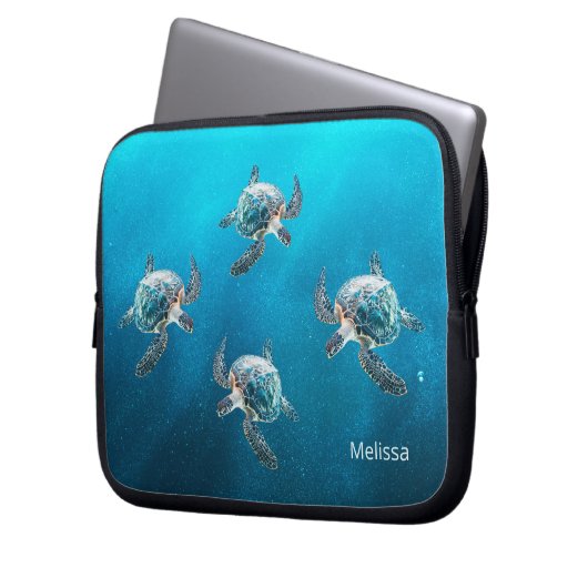3D Turtles Coastal Laptopschutzhülle (Vorderseite Links)