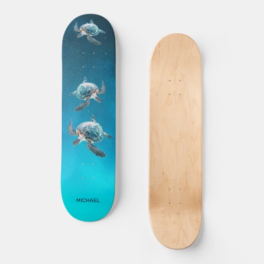 3D Turtles Coastal Skateboard (Vorderseite)