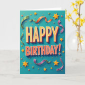 3D-Typografie-Geburtstagskarte Karte (Gelbe Blume)