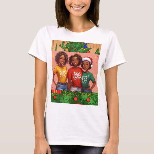 3D Ultra Defined African American Santa T-Shirt (Vorderseite)