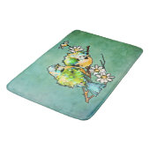 3D- und AquarellIllusion eines Paars von Chickadee Badematte (Schrägansicht)