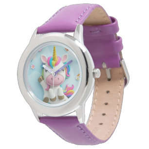 3D Unicorn Kinder beobachten Armbanduhr
