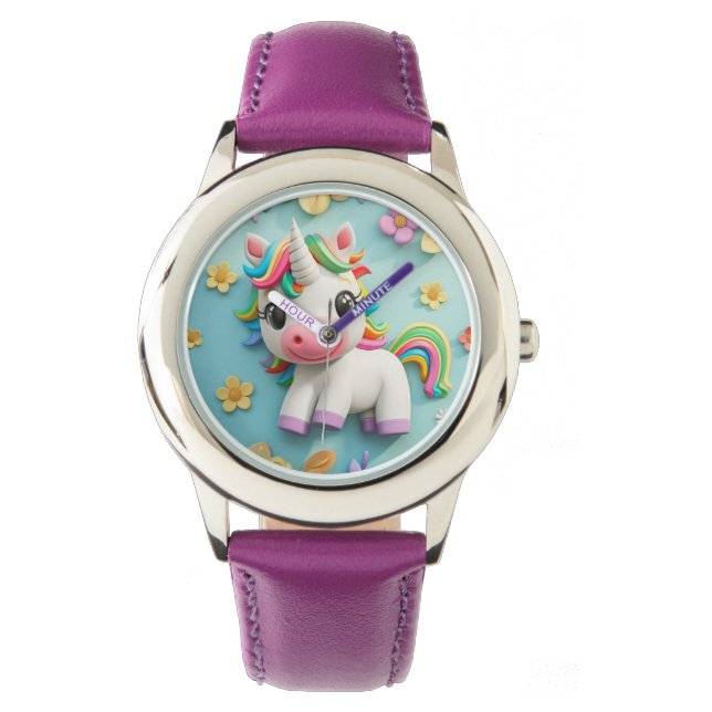 3D Unicorn Kinderuhr Armbanduhr (Vorderseite)